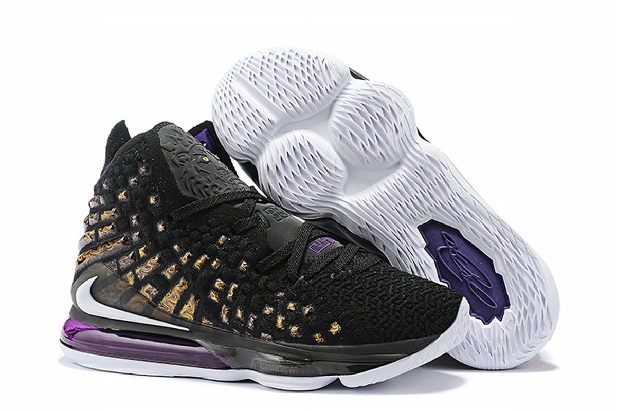 Nike Lebron James 17 Air Cushion Shoes Black Purple Gold